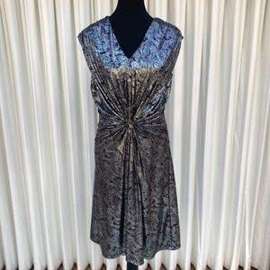 V Neck Fit & Flare Cap Sleeveless Dress